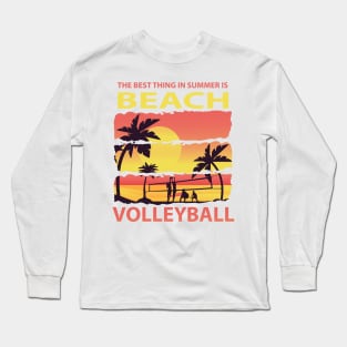 Volleyball T Shirt | Summer Beach Volley Palm Tree Gift Long Sleeve T-Shirt